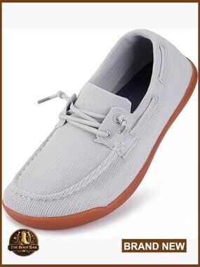 Wide Toe Box Slip On Loafers, Zero Drop Barefoot Shoes, Casual Boat Shoes